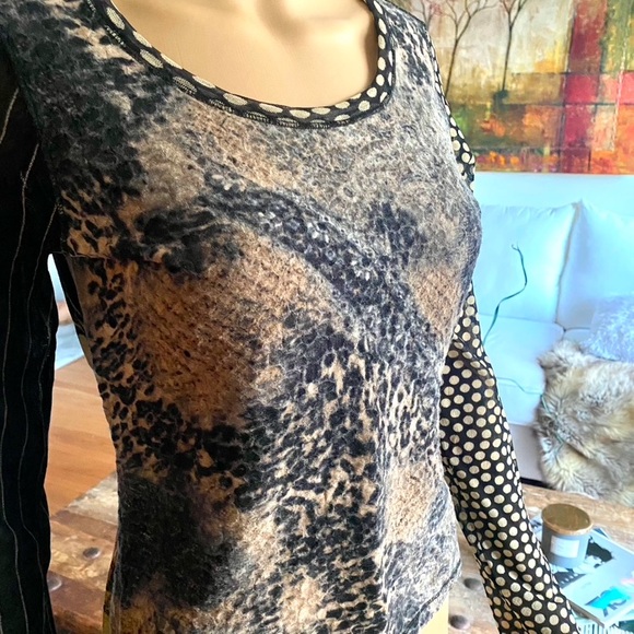 🌺 FUZZI —Jean Paul Gaultier, Large. Fab Stretch long sleeve top 🌺Unique & RARE 🌺 - Picture 3 of 14